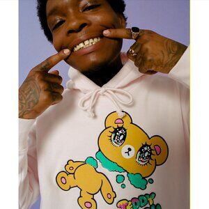 BNWT Teddy Fresh x Yurie Sekiya White Chenille Hoodie, Size XS